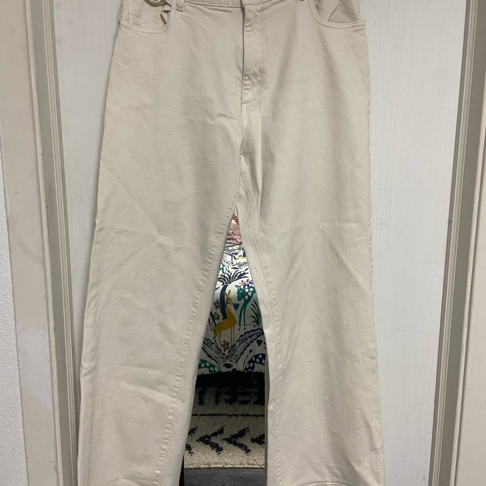 DL1961 Zoie Wide Leg Pants in Cream